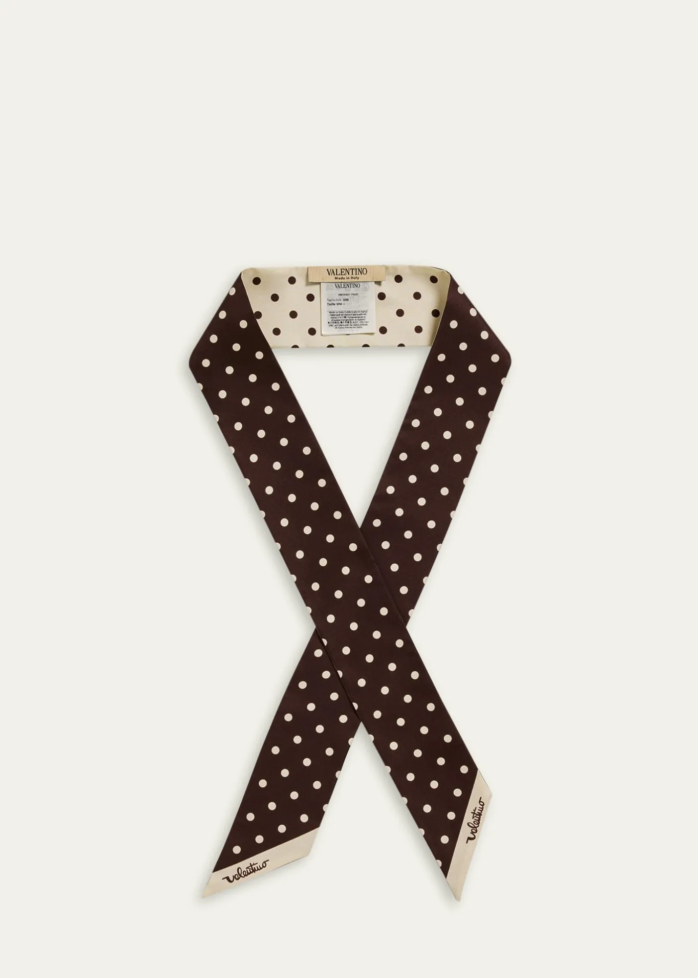 Valentino GaravaniReversible Silk Twill Skinny Scarf