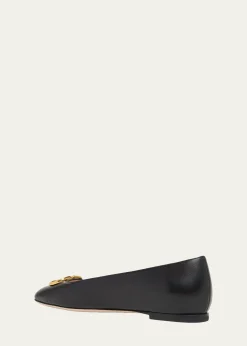 Valentino GaravaniVLogo Signature Leather Ballerina Flats