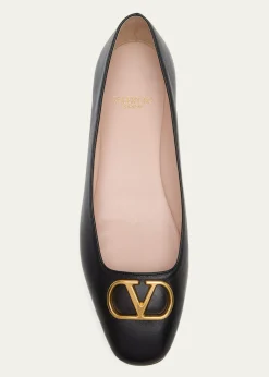Valentino GaravaniVLogo Signature Leather Ballerina Flats