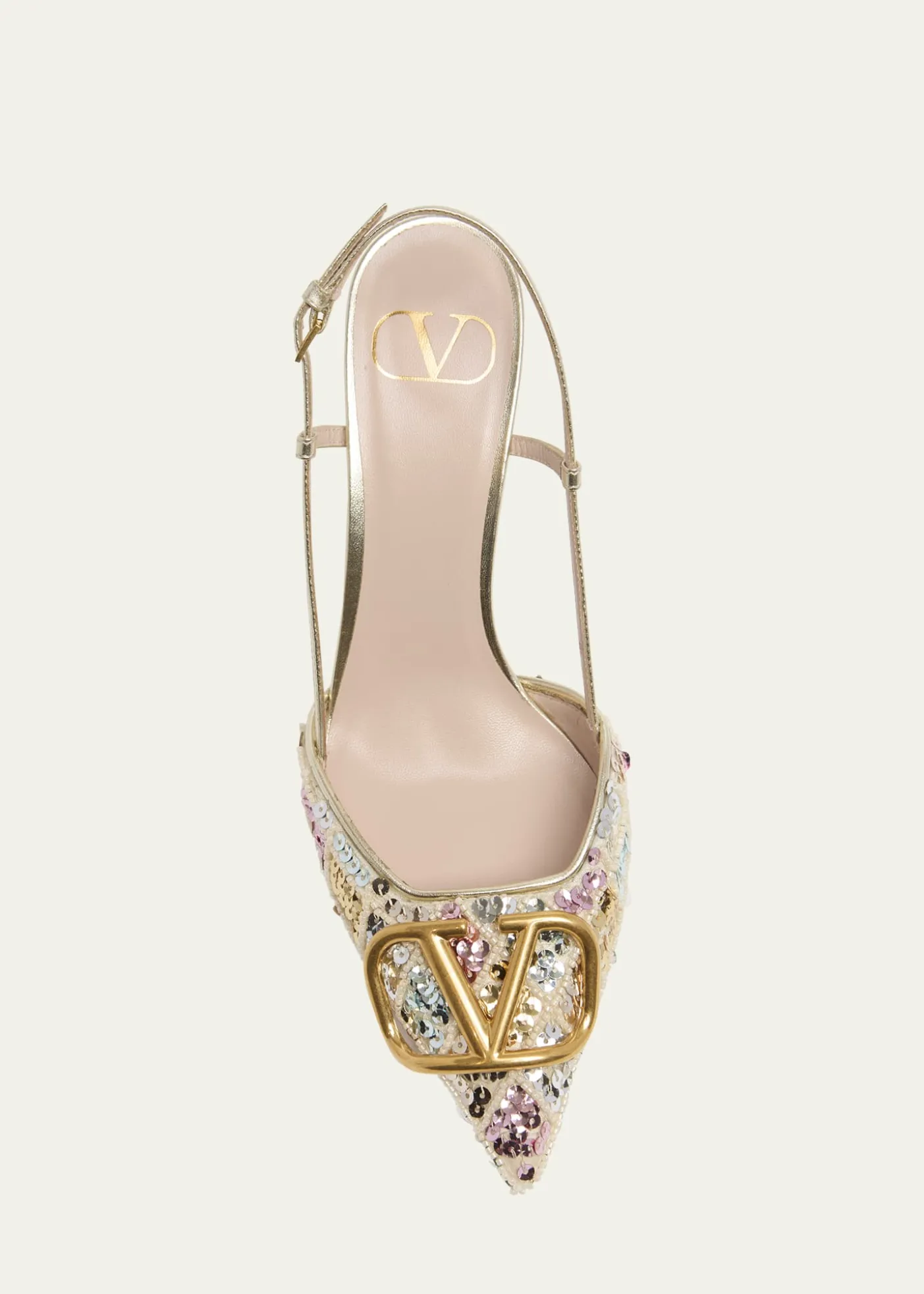 Valentino GaravaniVLogo Signature Sequined Beaded Slingback Pumps