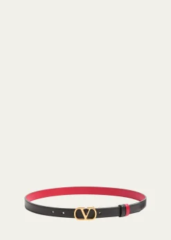 Valentino GaravaniVLogo Signature Reversible Calfskin Belt, 30mm
