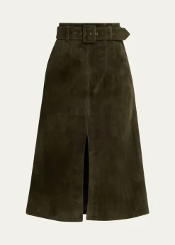 Veronica BeardAlexie Suede Midi Skirt