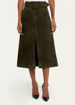 Veronica BeardAlexie Suede Midi Skirt