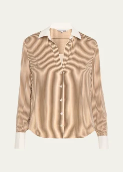 Veronica BeardAmelia Stripe Button-Front Shirt