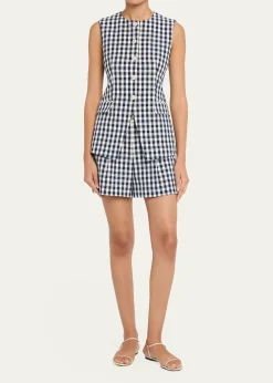 Veronica BeardHaina Cotton Gingham Shorts