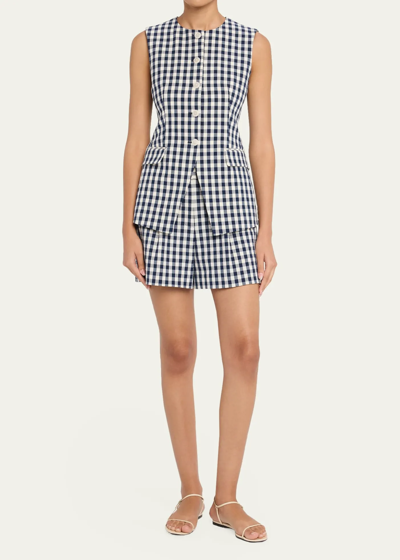 Veronica BeardHaina Cotton Gingham Shorts
