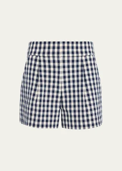 Veronica BeardHaina Cotton Gingham Shorts