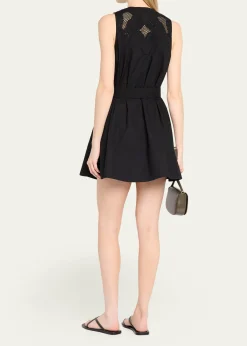 Veronica BeardHaleem Eyelet Poplin Mini Dress