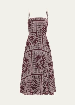 Veronica BeardKitt Bandana-Print Midi Dress