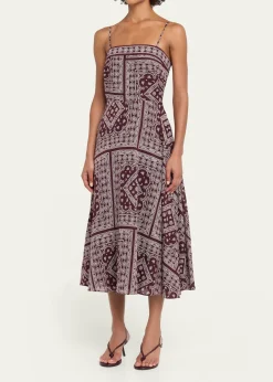 Veronica BeardKitt Bandana-Print Midi Dress