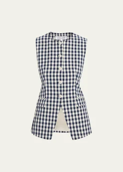 Veronica BeardLois Tailored Gingham Vest