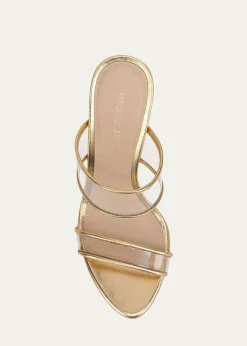 Veronica Beard95mm Asha Metallic Leather Piping Jelly Sandals