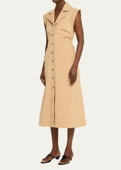 Veronica BeardOrla Button-Front Midi Shirtdress
