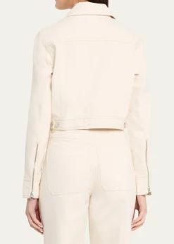 Veronica BeardPatty Cropped Denim Moto Jacket