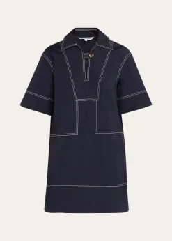 Veronica BeardPhelix Cotton Poplin Mini Tunic Dress