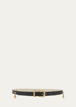 VersaceH20 Medusa Charm Leather & Brass Belt