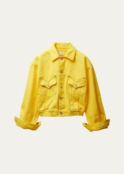 VersaceOversized Blouson Denim Jacket