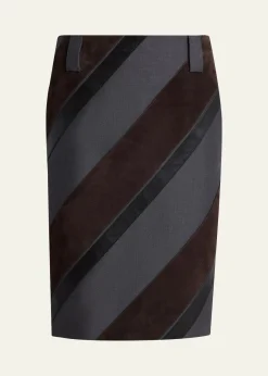 VersacePaneled Midi Skirt