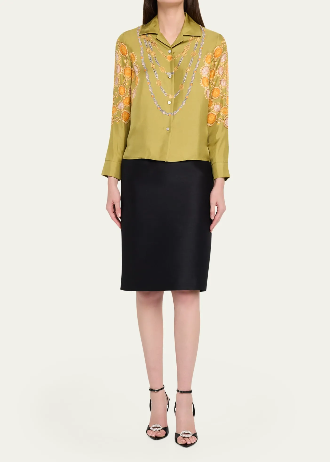 VersacePrinted Silk Twill Shirt