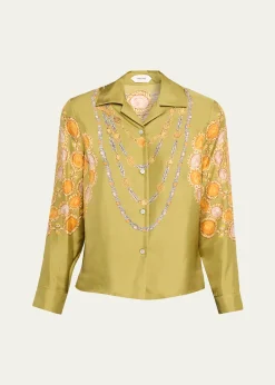 VersacePrinted Silk Twill Shirt