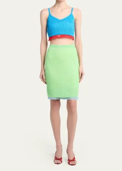 VersaceRibbed Lace Skirt
