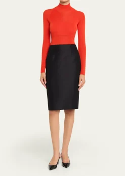 VersaceRibbed Mock-Neck Sweater