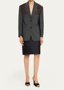 VersaceWool Colorblock Jacket