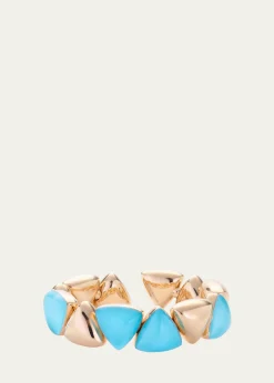 VhernierFreccia 18K Rose Gold Bracelet with Turquoise and Rock Crystal