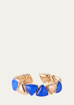 Vhernier18K Rose Gold Lapis and Rock Crystal Freccia Bracelet