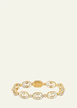 ViltierMagnetic Enchainée 18K Yellow Gold, Mother-Of-Pearl & 1.89 TCW Diamond Bracelet