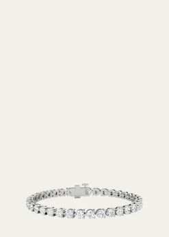 VRAI14K White Gold Round Lab Grown Diamond Tennis Bracelet, 8.50tcw