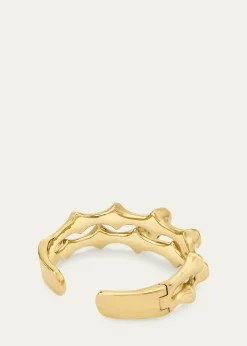 Vram18K Yellow Gold Chrona II Hinged Cuff Bracelet