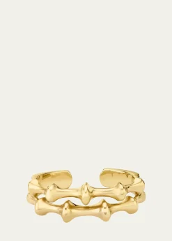 Vram18K Yellow Gold Chrona II Hinged Cuff Bracelet