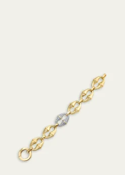 Vram18K Yellow Gold Chrona Diamond Link Bracelet