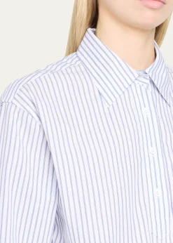 WE-AR4The CC Striped Drawstring Cotton Shirt