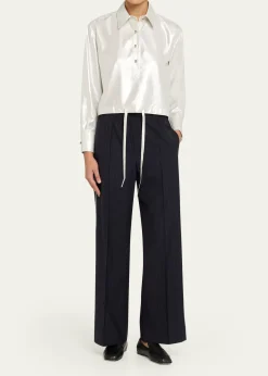 WE-AR4The Chaplin Pinstripe Straight-Leg Trousers