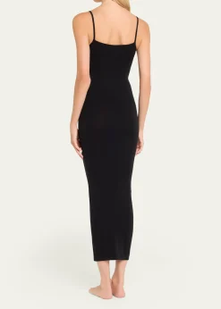 WolfordFatal Sleeveless Bodycon Knit Velvet Midi Dress