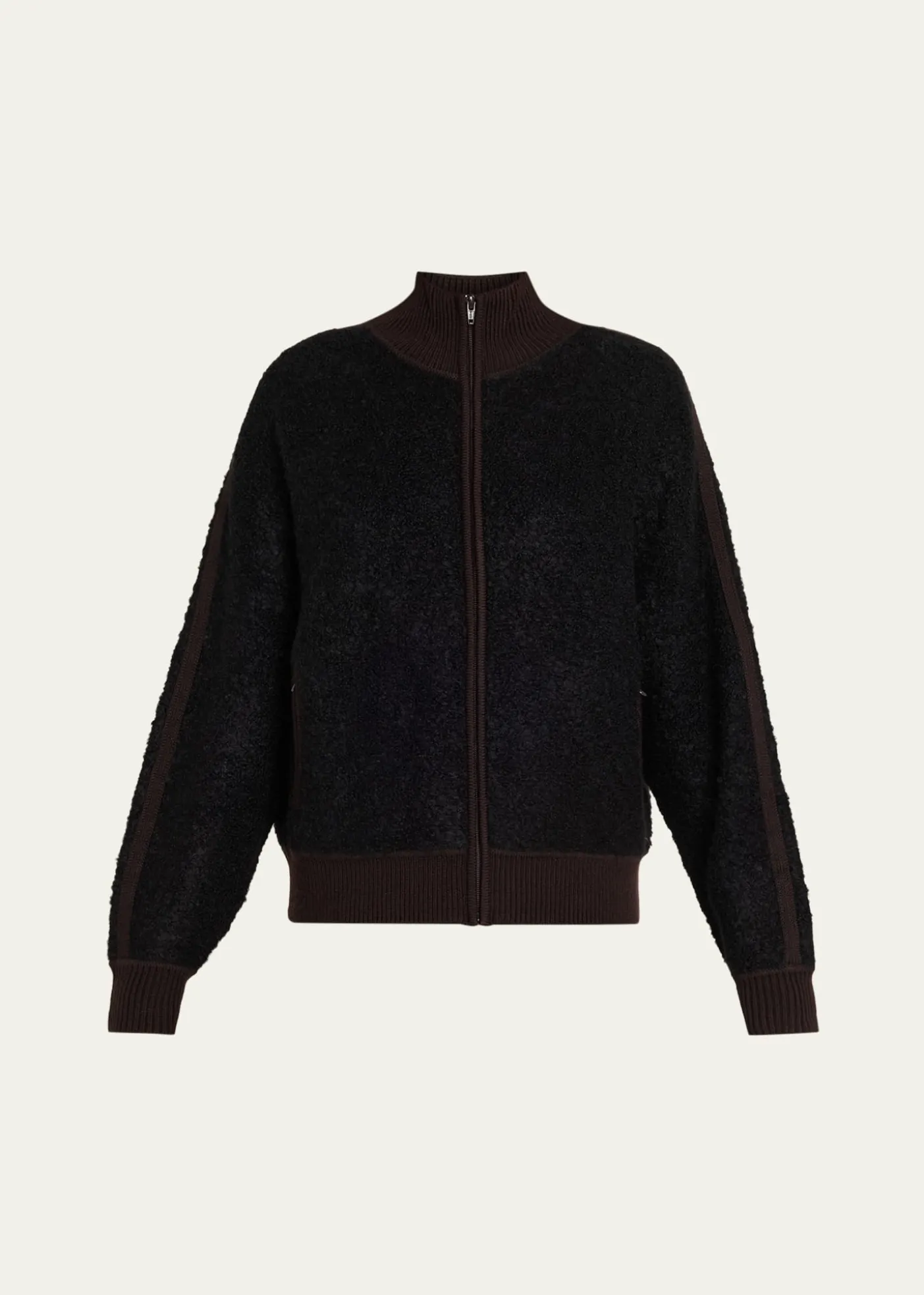 6397Zip-Up Bouclé Track Jacket
